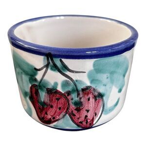 Vietri‎ Ceramic Jar Hand painted Strawberries made in Italy